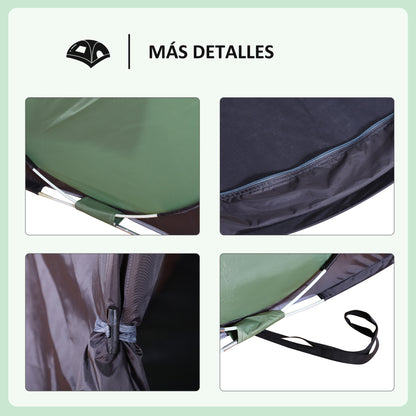 Pop-up Camping Tent for 1-2 People Waterproof 3000mm Anti-UV with Pockets and Carrying Bag for Fishing Hiking 250x150x100cm Green