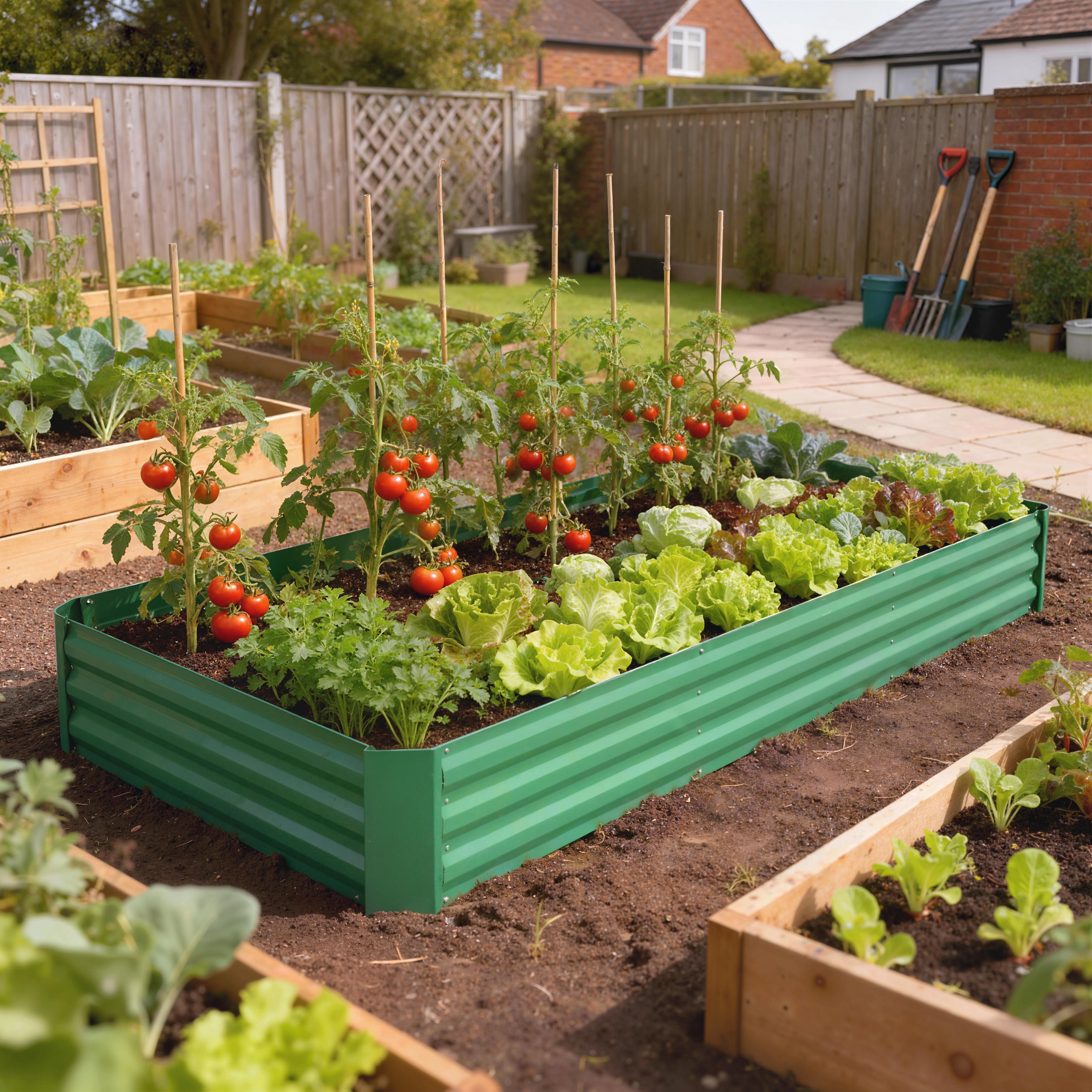 Outdoor Planter — Rectangular Raised Garden Bed with Safety Edge and Open Bottom for Flowers & Herbs, 94.5 x 47.2 x 11.8 in (240 x 120 x 30 cm), Green