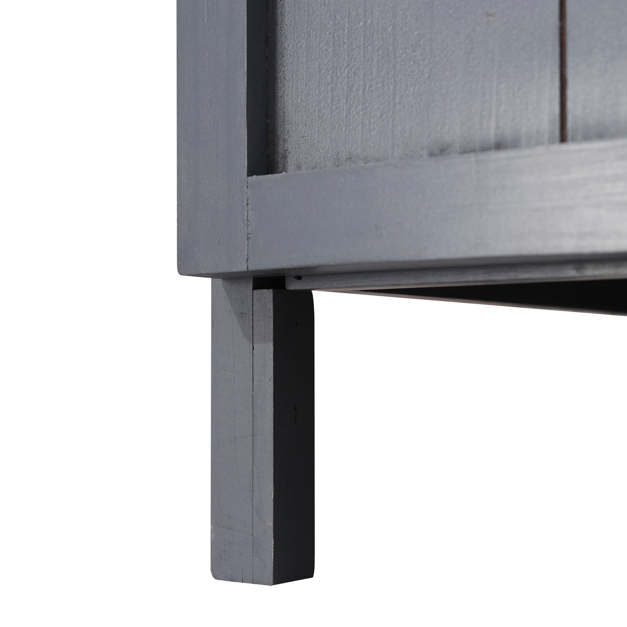 Garden Storage Cabinet on Legs, 2-in-1 Potting Table with Double Door, Shelf, Galvanized Metal Top - Gray