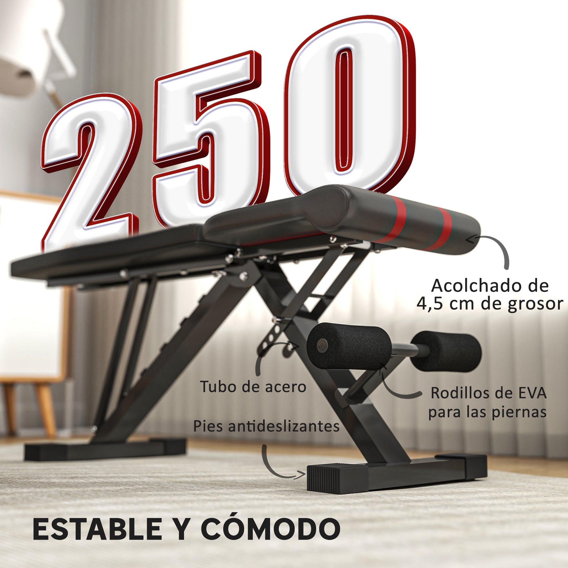 SPORTNOW Adjustable Weight Bench Folding Strength Training Bench for Full Body Workout at Home Gym Black