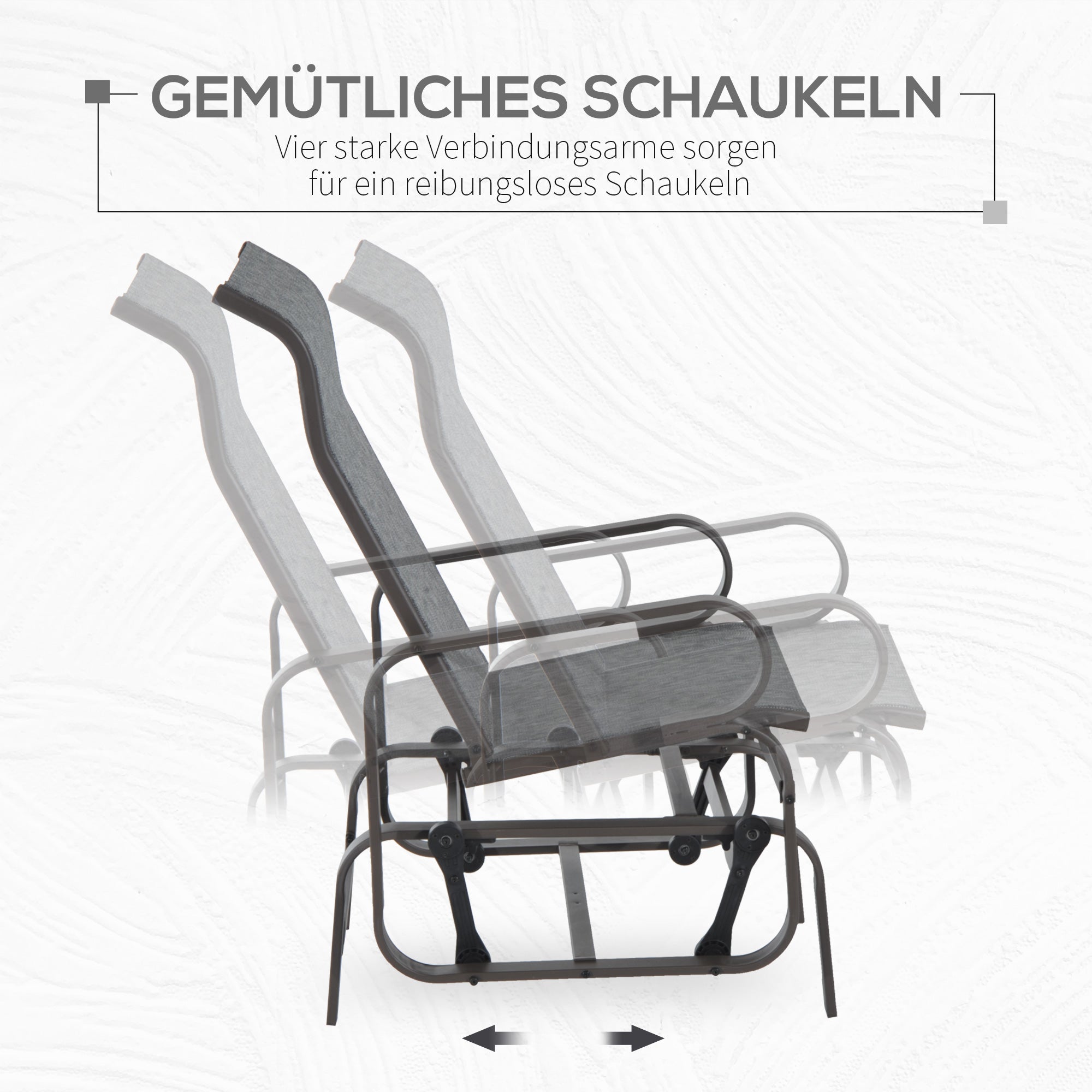 Swing Chair Garden Garden Chair Relax Chair Garden Swing Garden Metal Swing Chair for Garden Terrace Balcony Texteline Gray 60 x 73 x 104 cm