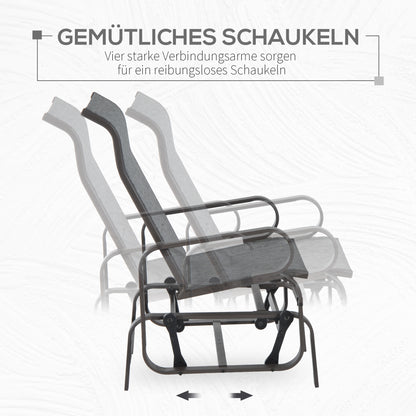 Swing Chair Garden Garden Chair Relax Chair Garden Swing Garden Metal Swing Chair for Garden Terrace Balcony Texteline Gray 60 x 73 x 104 cm