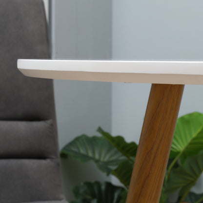 Round Dining Table for 2 People Nordic Style Kitchen Table with Matte Top and Metal Legs for Living Room Load 80 kg Ø72x75 cm White