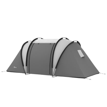 Camping Tent for 4-5 Persons, Lightly Water Repellent Family Tent with 2 Rooms, Side Door, Window, Tent with 3000mm Water Column, Tunnel Tent, Dome Tent for Camping, Travel, Garden