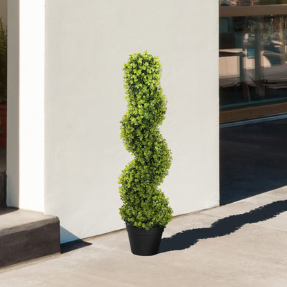 Artificial Spiral Eucalyptus Plant with Pot UV Resistant, Indoor and Outdoor Decoration, Height 90 cm, Green