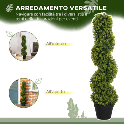 Artificial Spiral Eucalyptus Plant with Pot UV Resistant, Indoor and Outdoor Decoration, Height 90 cm, Green