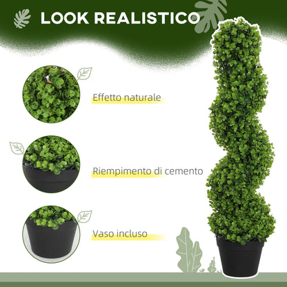 Artificial Spiral Eucalyptus Plant with Pot UV Resistant, Indoor and Outdoor Decoration, Height 90 cm, Green