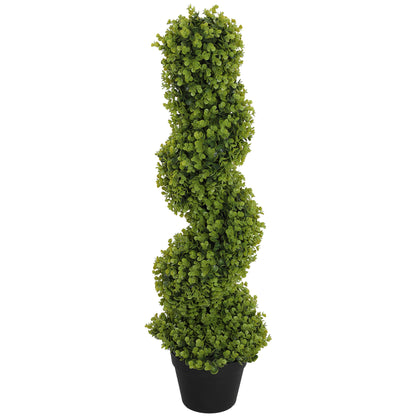 Artificial Spiral Eucalyptus Plant with Pot UV Resistant, Indoor and Outdoor Decoration, Height 90 cm, Green