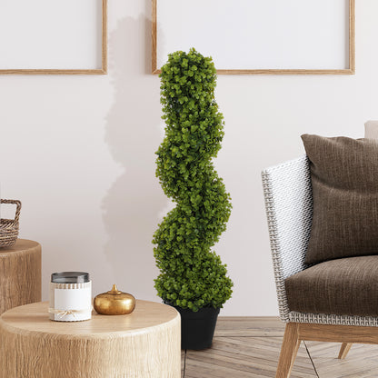 Artificial Spiral Eucalyptus Plant with Pot UV Resistant, Indoor and Outdoor Decoration, Height 90 cm, Green