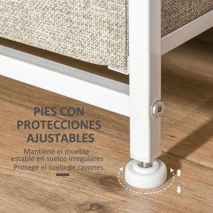 Dresser with 7 Non-Woven Fabric Drawers Storage Cabinet for Bedroom Living Room Hallway 63.5x30x71 cm Gray