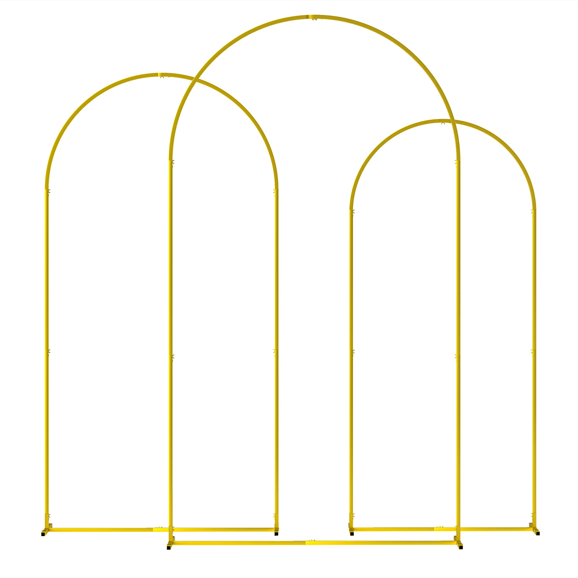 Set of 3 Golden Metal Wedding Arch Supports, 2.2m, 2m, 1.8m, Garden Arch, Wedding, Birthday Party, Baby Shower, Floral Balloon Arch