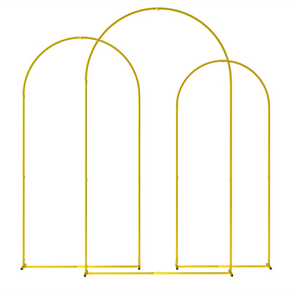 Set of 3 Golden Metal Wedding Arch Supports, 2.2m, 2m, 1.8m, Garden Arch, Wedding, Birthday Party, Baby Shower, Floral Balloon Arch