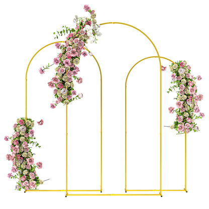 Set of 3 Golden Metal Wedding Arch Supports, 2.2m, 2m, 1.8m, Garden Arch, Wedding, Birthday Party, Baby Shower, Floral Balloon Arch