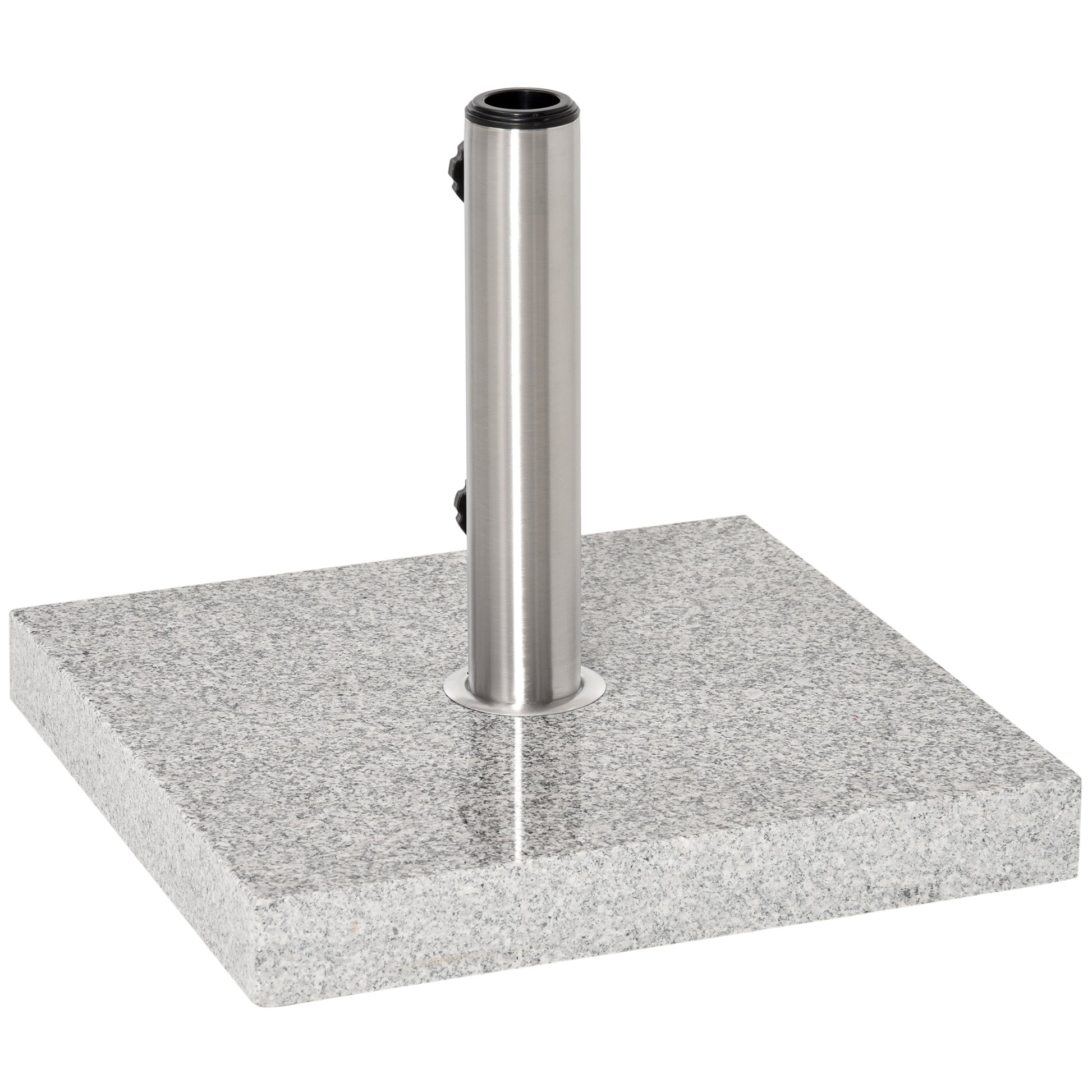 Stainless Steel Umbrella Stand with Handles, Half-Round Umbrella Holder, Umbrella Weight for Umbrella Ø3.8-Ø4.8 cm, for Balcony, Terrace, Garden, Gray