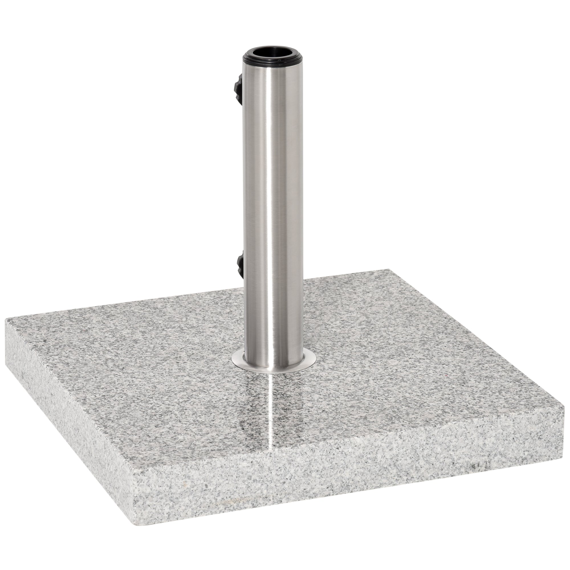 Stainless Steel Umbrella Stand with Handles, Half-Round Umbrella Holder, Umbrella Weight for Umbrella Ø3.8-Ø4.8 cm, for Balcony, Terrace, Garden, Gray