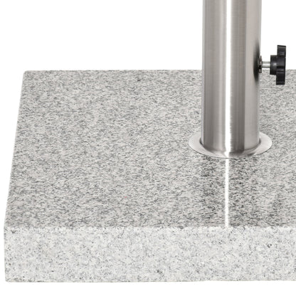 Stainless Steel Umbrella Stand with Handles, Half-Round Umbrella Holder, Umbrella Weight for Umbrella Ø3.8-Ø4.8 cm, for Balcony, Terrace, Garden, Gray