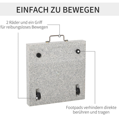 Stainless Steel Umbrella Stand with Handles, Half-Round Umbrella Holder, Umbrella Weight for Umbrella Ø3.8-Ø4.8 cm, for Balcony, Terrace, Garden, Gray