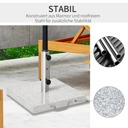 Stainless Steel Umbrella Stand with Handles, Half-Round Umbrella Holder, Umbrella Weight for Umbrella Ø3.8-Ø4.8 cm, for Balcony, Terrace, Garden, Gray