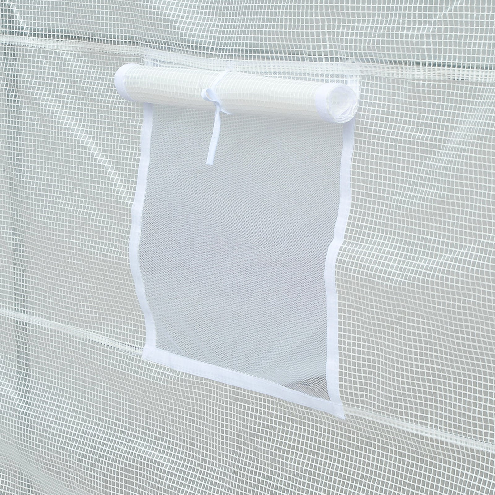 Outdoor Greenhouse 3.5x2x2 m Tunnel Greenhouse with 6 Roll-Up Mesh Windows and Zippered Door UV-Resistant Greenhouse for Patio Garden White