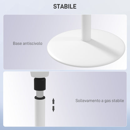 Adjustable Height Ergonomic Stool with 5° Tilt, Modern Stool in Polyester, Foam and PP, 41.5x41.5x51.5-71.5 cm, Gray