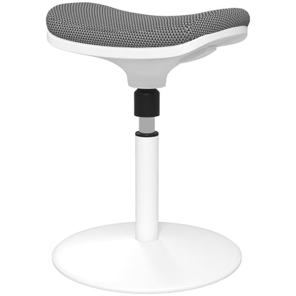 Adjustable Height Ergonomic Stool with 5° Tilt, Modern Stool in Polyester, Foam and PP, 41.5x41.5x51.5-71.5 cm, Gray