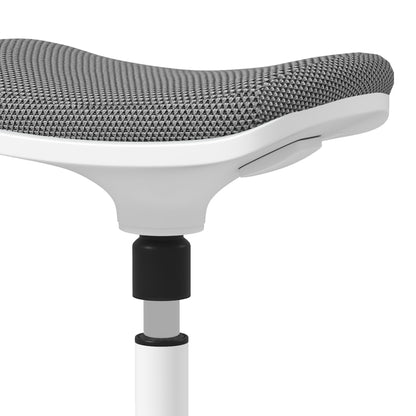 Adjustable Height Ergonomic Stool with 5° Tilt, Modern Stool in Polyester, Foam and PP, 41.5x41.5x51.5-71.5 cm, Gray