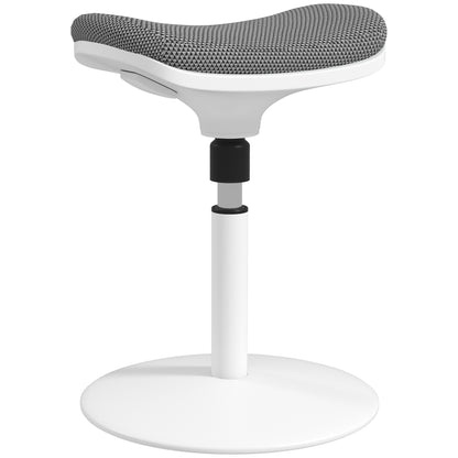 Adjustable Height Ergonomic Stool with 5° Tilt, Modern Stool in Polyester, Foam and PP, 41.5x41.5x51.5-71.5 cm, Gray