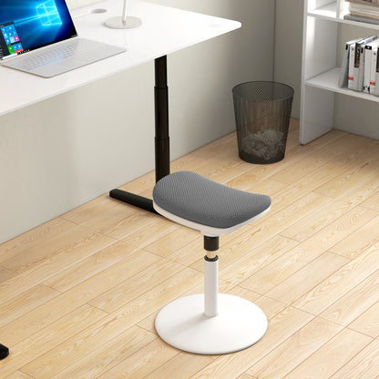 Adjustable Height Ergonomic Stool with 5° Tilt, Modern Stool in Polyester, Foam and PP, 41.5x41.5x51.5-71.5 cm, Gray