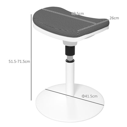 Adjustable Height Ergonomic Stool with 5° Tilt, Modern Stool in Polyester, Foam and PP, 41.5x41.5x51.5-71.5 cm, Gray