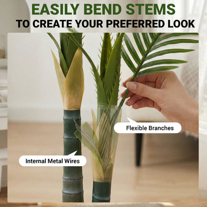Artificial Palm Tree 150 cm (59 in) – 16-Leaf Faux Potted Plant for Living Room, Office, Balcony, Bedroom Décor