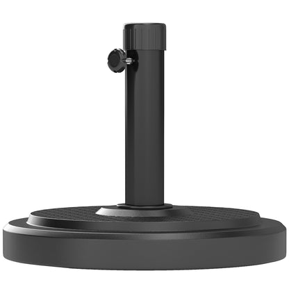 Parasol Stand, Outdoor Umbrella Base, for Ø 38 and 48 mm pole, net weight 22 Kg, metal parasol base for garden patio terrace, black
