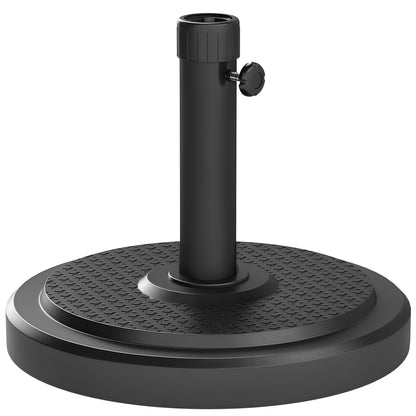 Parasol Stand, Outdoor Umbrella Base, for Ø 38 and 48 mm pole, net weight 22 Kg, metal parasol base for garden patio terrace, black