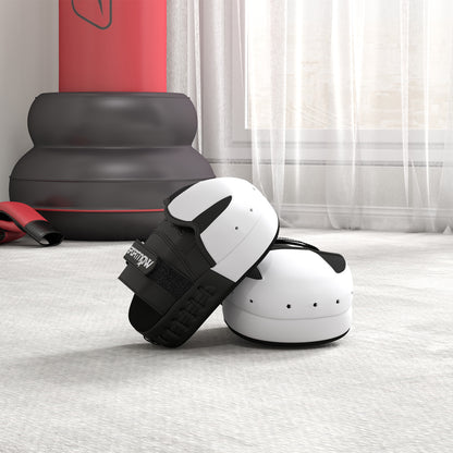 SPORTNOW Boxing Focus Mitts, Boxing Gloves, for Boxing Training, with Finger Cover, Strike Shields for Muay Thai, Kickboxing, Martial Arts, MMA, White