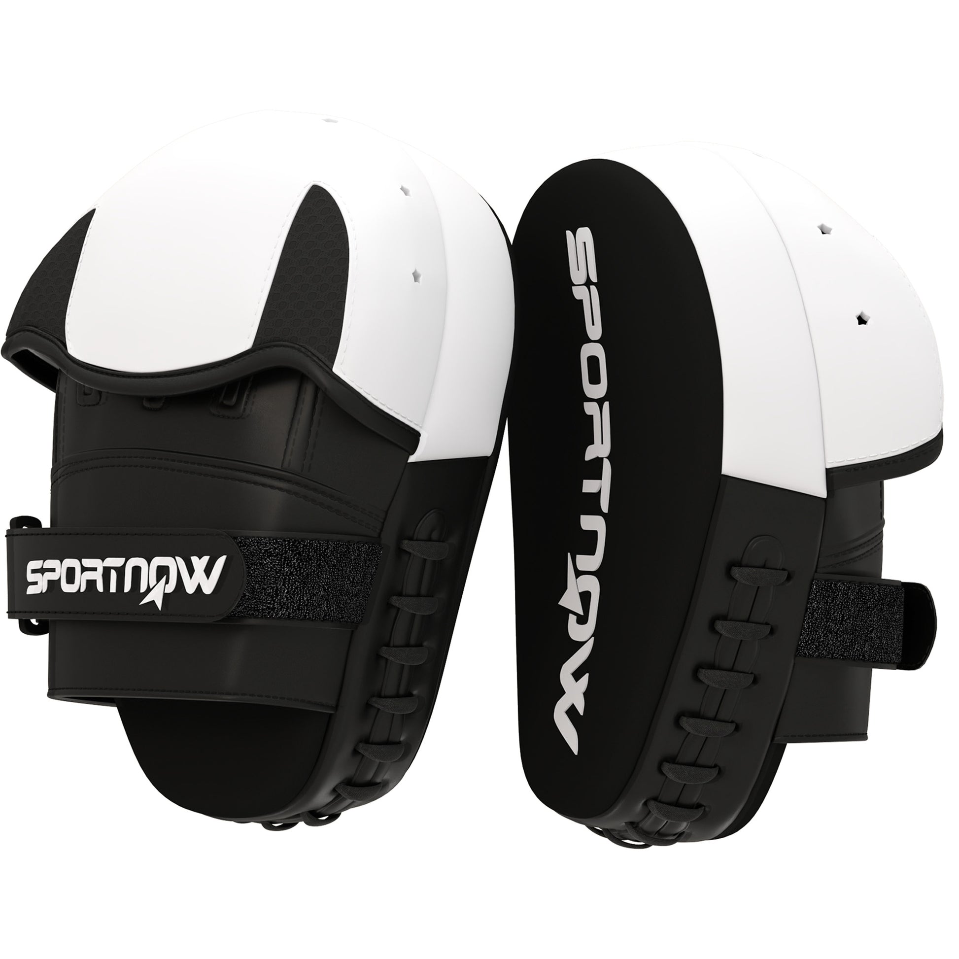 SPORTNOW Boxing Focus Mitts, Boxing Gloves, for Boxing Training, with Finger Cover, Strike Shields for Muay Thai, Kickboxing, Martial Arts, MMA, White