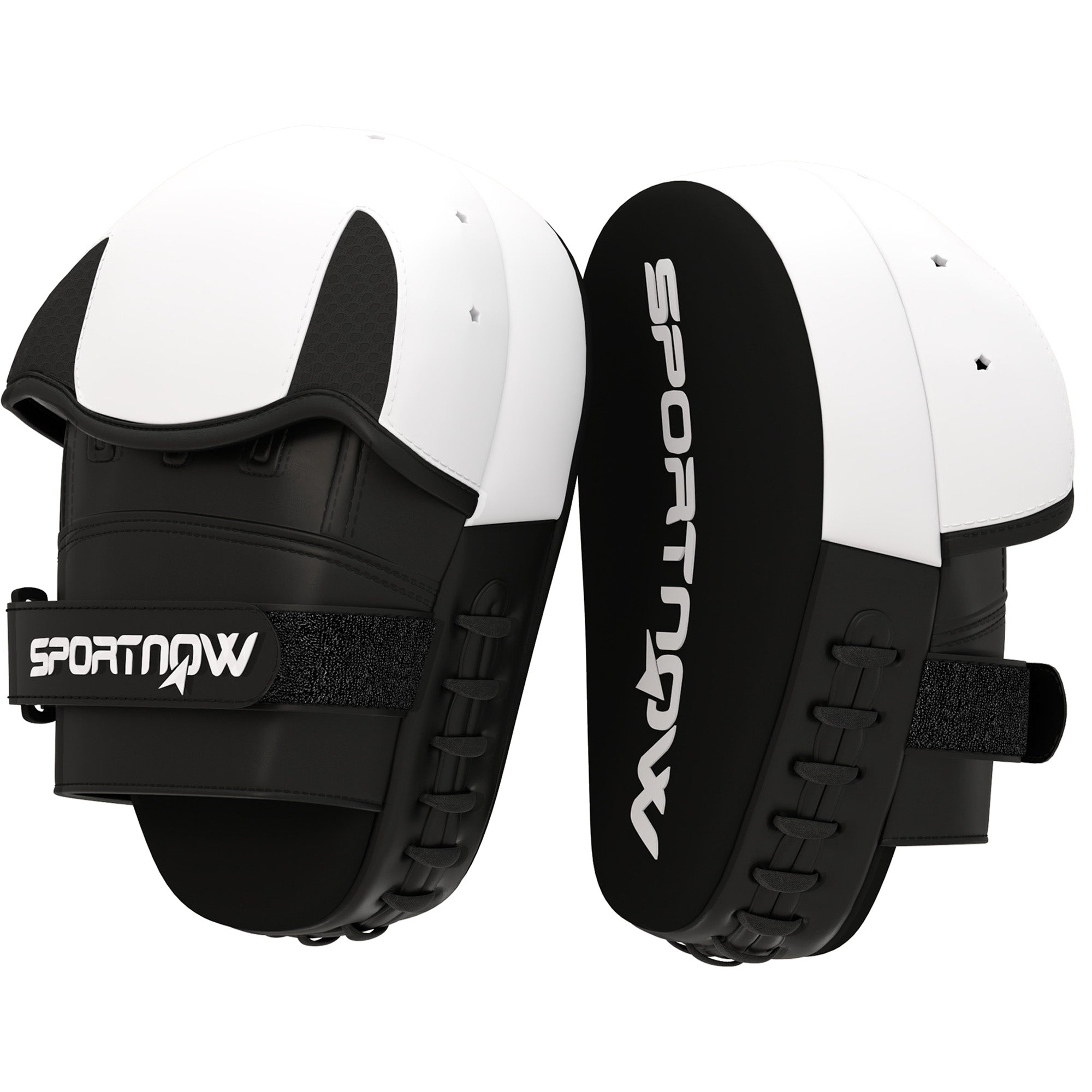SPORTNOW Boxing Focus Mitts, Boxing Gloves, for Boxing Training, with Finger Cover, Strike Shields for Muay Thai, Kickboxing, Martial Arts, MMA, White