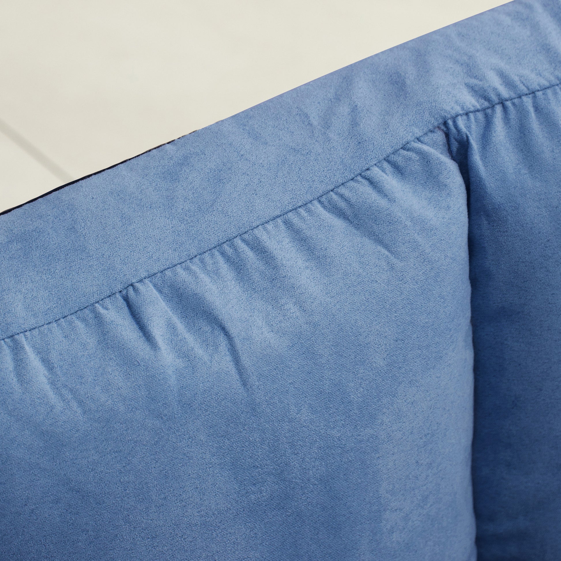 Floor Chair 2-in-1 Floor Seat Bed with Backrest 3 Positions Adjustable Seat Cushion Blue Velvet Metal 102 x 73 x 60 cm