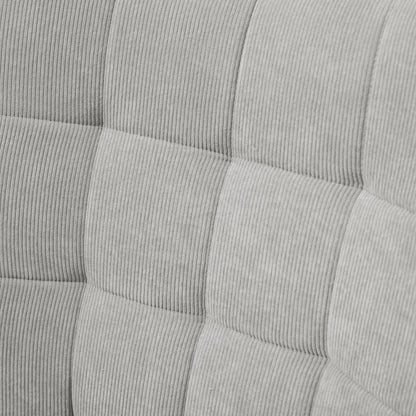 Chair with Ottoman, Wingback Chair with High Back, Wooden Legs, Lounge Chair with Tufted Design, Corduroy Look, for Living Room, Gray