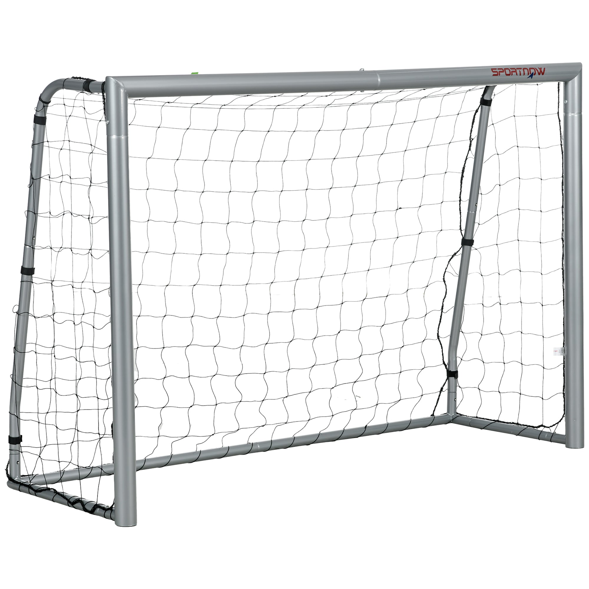 SPORTNOW Soccer Goal 180x120x60 cm with Screws and Pegs, Grey Soccer Net made of PE and Metal