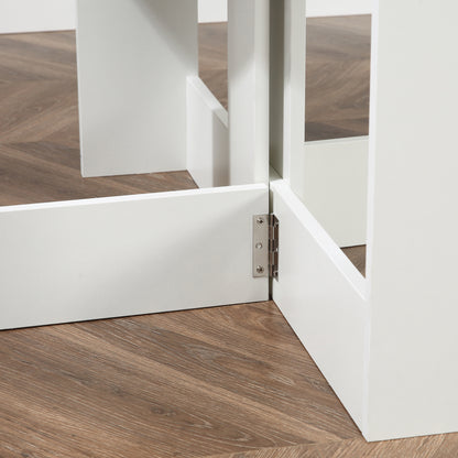 Folding Dining Table Kitchen Foldable Table with 2 Drop Leaves Folding Table for 2-4 Persons 104x76x73.7 cm White