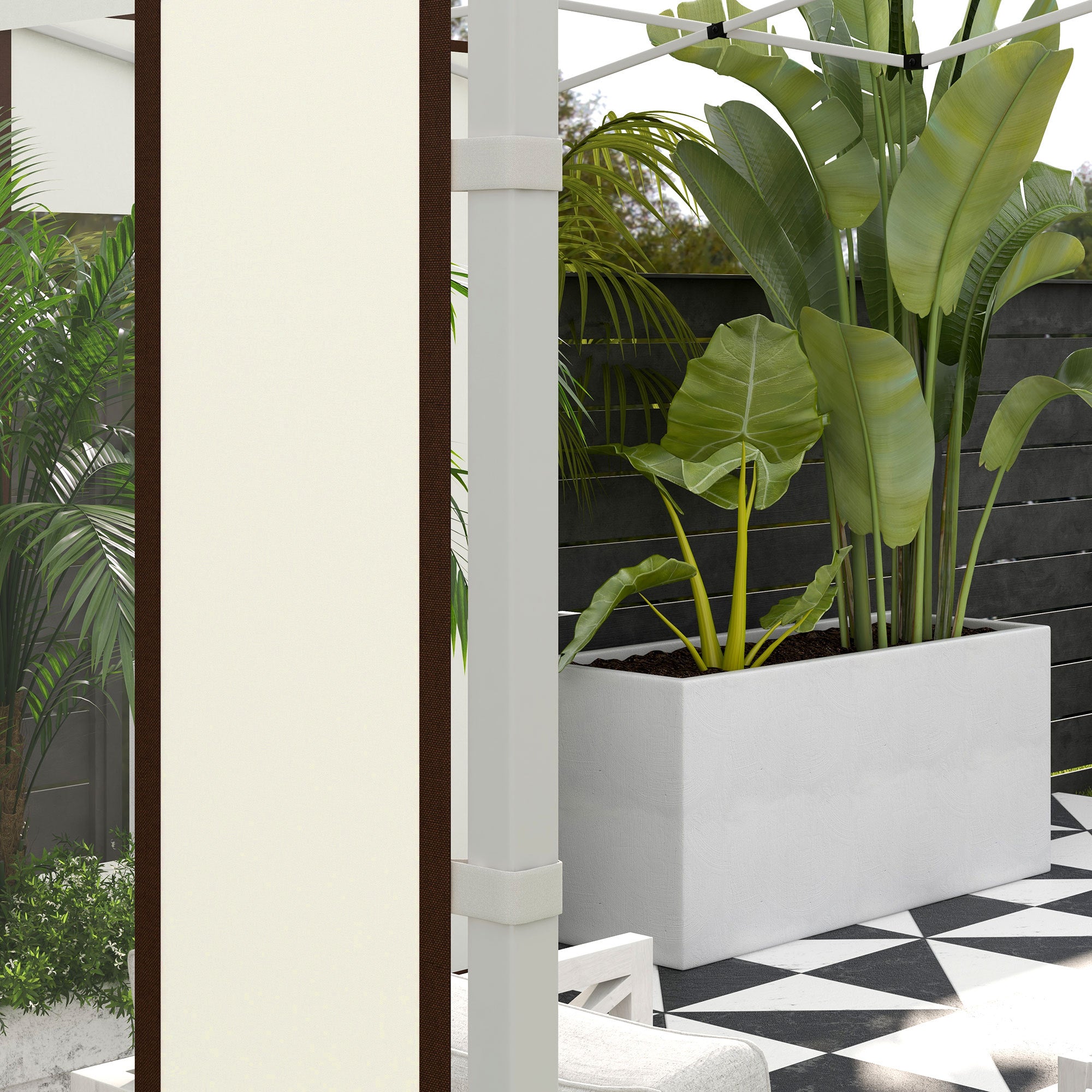 Gazebo Side Panels with Zippered Doors and Windows, for 3x3m or 3x6m Pop-up Gazebo, 2 Sets of Replacement Side Panels, White