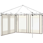 Gazebo Side Panels with Zippered Doors and Windows, for 3x3m or 3x6m Pop-up Gazebo, 2 Sets of Replacement Side Panels, White