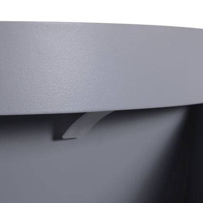 Coffee Table - Bedside Table - Round Bedside Table - Scandinavian Design Side Table with Drawer Tapered Angled Solid Wood Legs Light Oak Gray