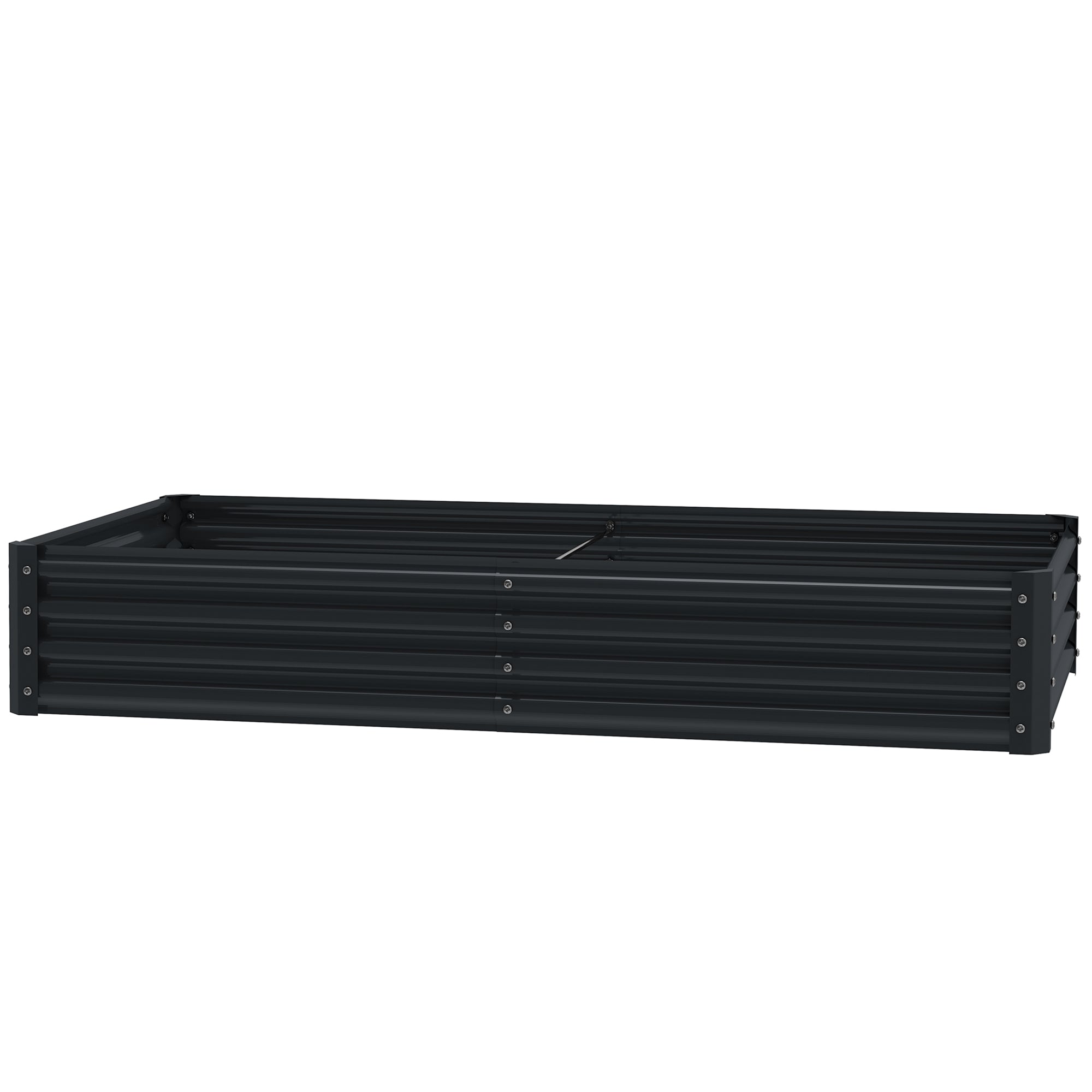 Galvanized Steel Raised Planter Urban Garden for Growing Plants Flowers Grass Large Rectangular Outdoor Planter with Open Bottom 180x90x30 cm Dark Gray