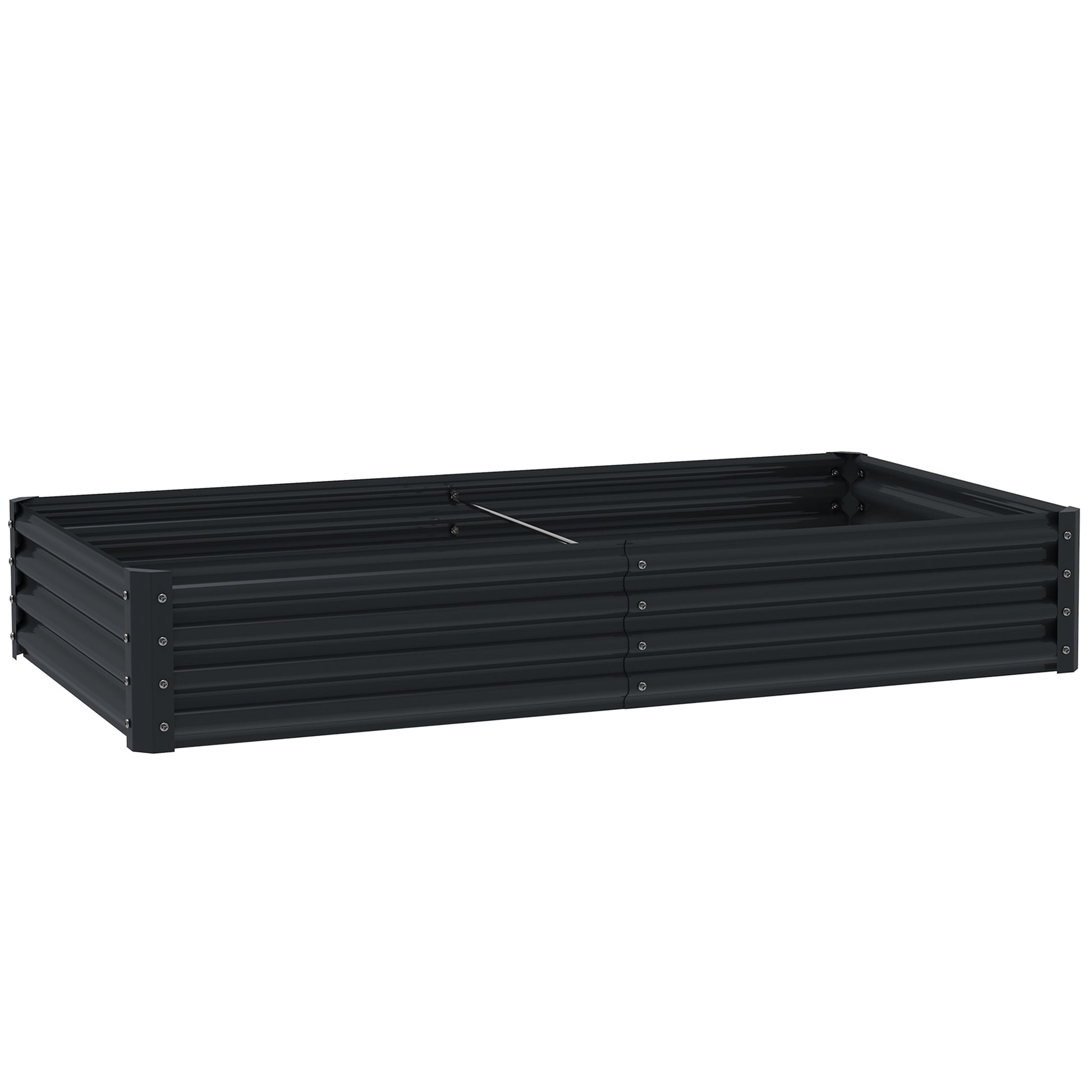 Galvanized Steel Raised Planter Urban Garden for Growing Plants Flowers Grass Large Rectangular Outdoor Planter with Open Bottom 180x90x30 cm Dark Gray