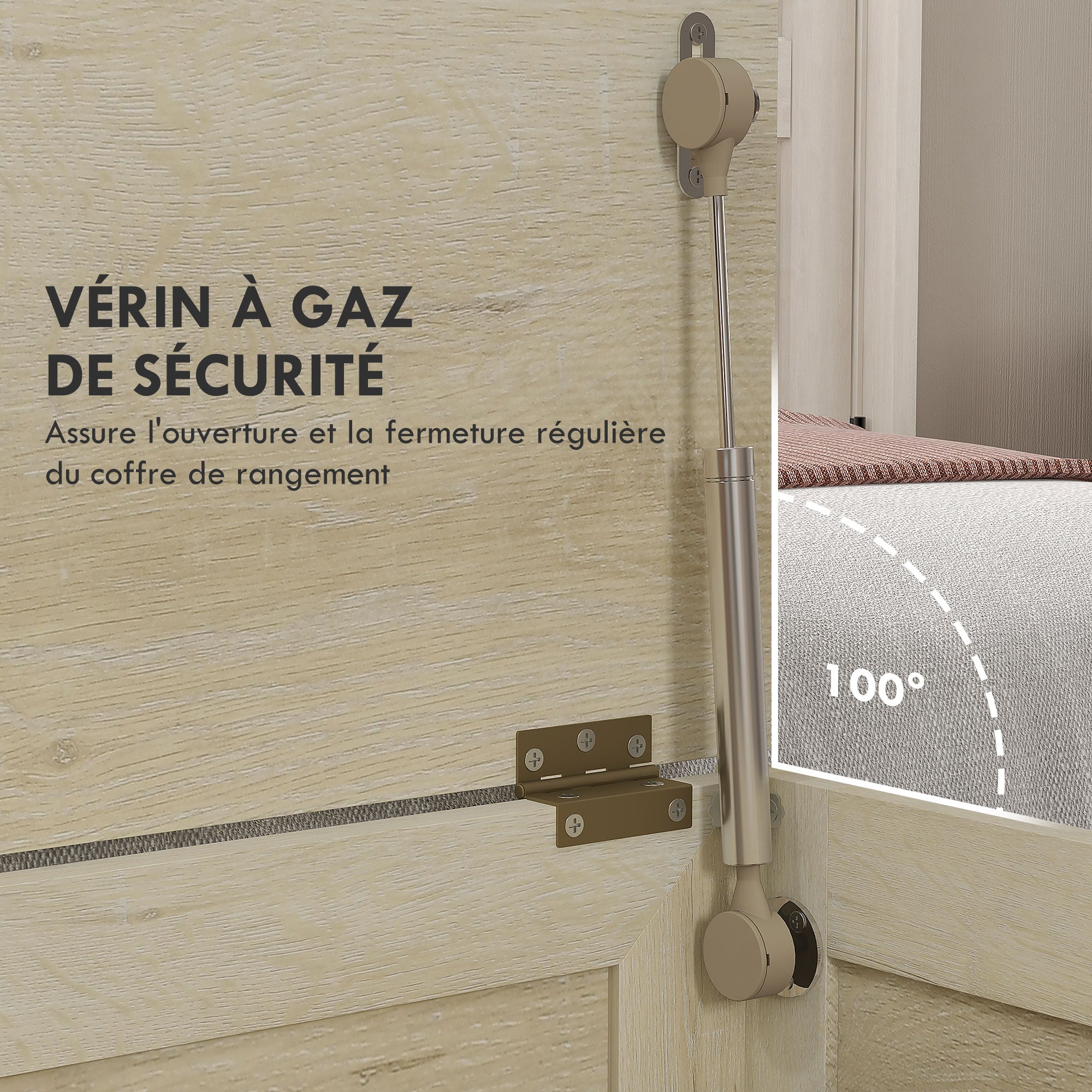 Storage Chest - lift-up lid with 100° safety hinge, wooden toy box for hallway, bedroom, living room - 76L x 39W x 48H cm natural wood