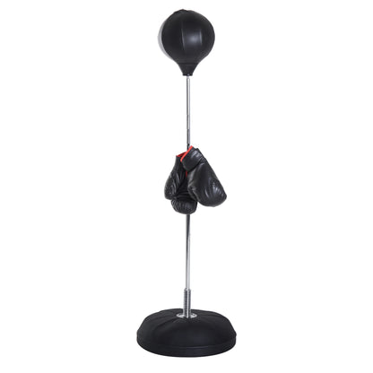 Punching Ball Set 126-144cm Height Adjustable Boxing Stand with Stand Base Boxing Pear Gloves Pump Freestanding Punching Bag Speedball Boxing Training Stand for Adults Teens