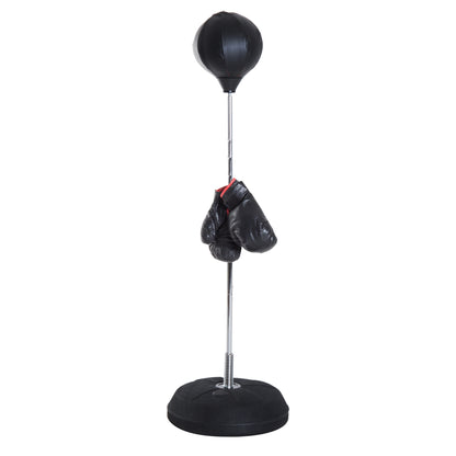 Punching Ball Set 126-144cm Height Adjustable Boxing Stand with Stand Base Boxing Pear Gloves Pump Freestanding Punching Bag Speedball Boxing Training Stand for Adults Teens