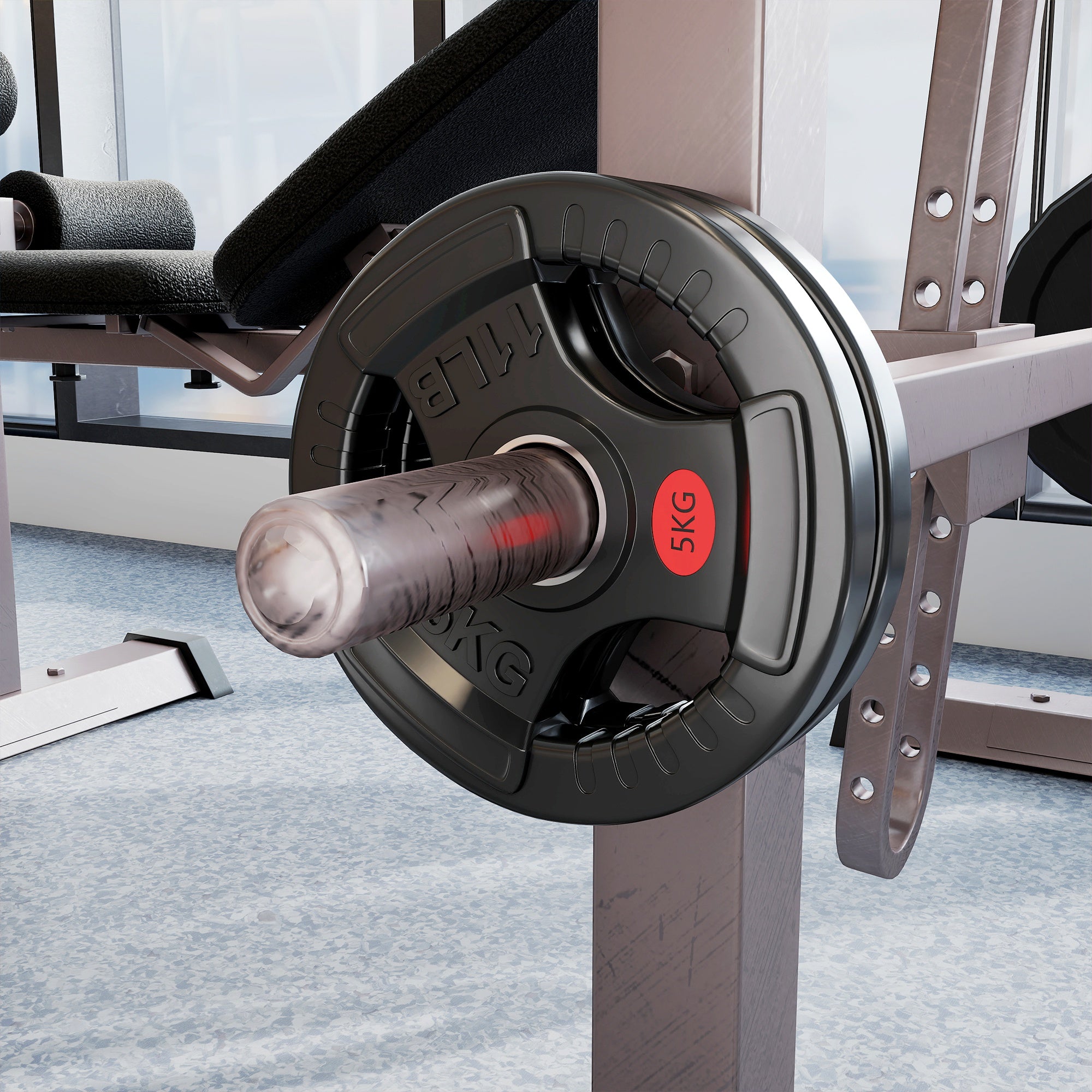 SPORTNOW Olympic Weight Plates, 2 x 10 kg, 2-inch Hole, Steel Inner Ring & Triple Grip, for Dumbbells and Barbells, Home Gym, Black