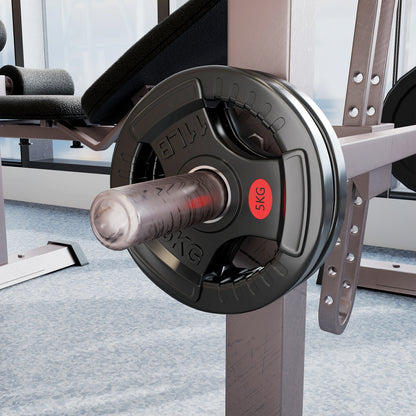 SPORTNOW Olympic Weight Plates, 2 x 10 kg, 2-inch Hole, Steel Inner Ring & Triple Grip, for Dumbbells and Barbells, Home Gym, Black