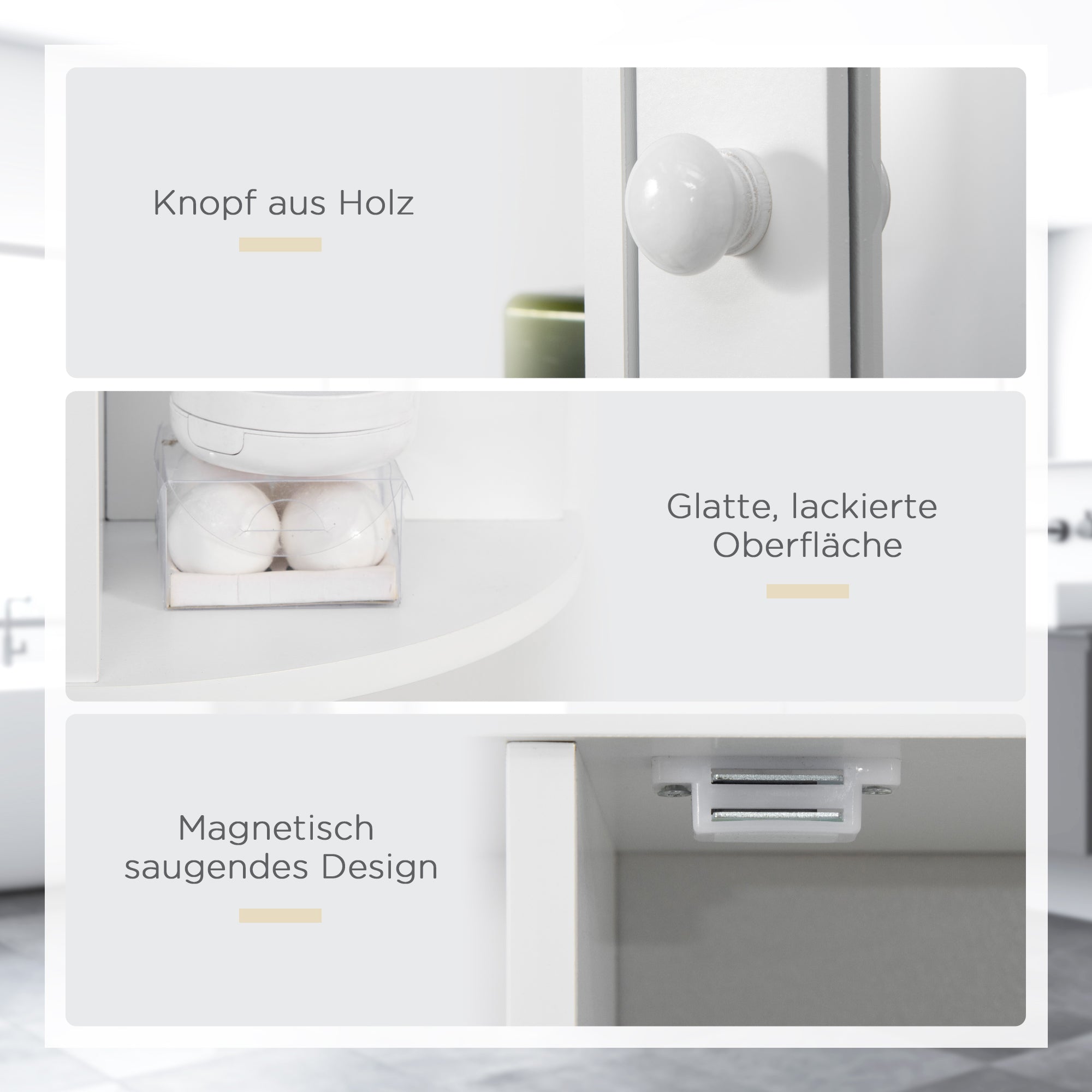 Bathroom Mirror Cabinet, Bathroom Cabinet with Mirror Door, Wall Cabinet with Open Shelves, White, 66 x 17 x 63 cm
